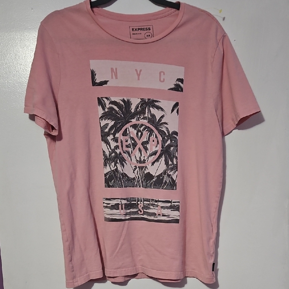 Express Pink NYC Palm Graphic Tee